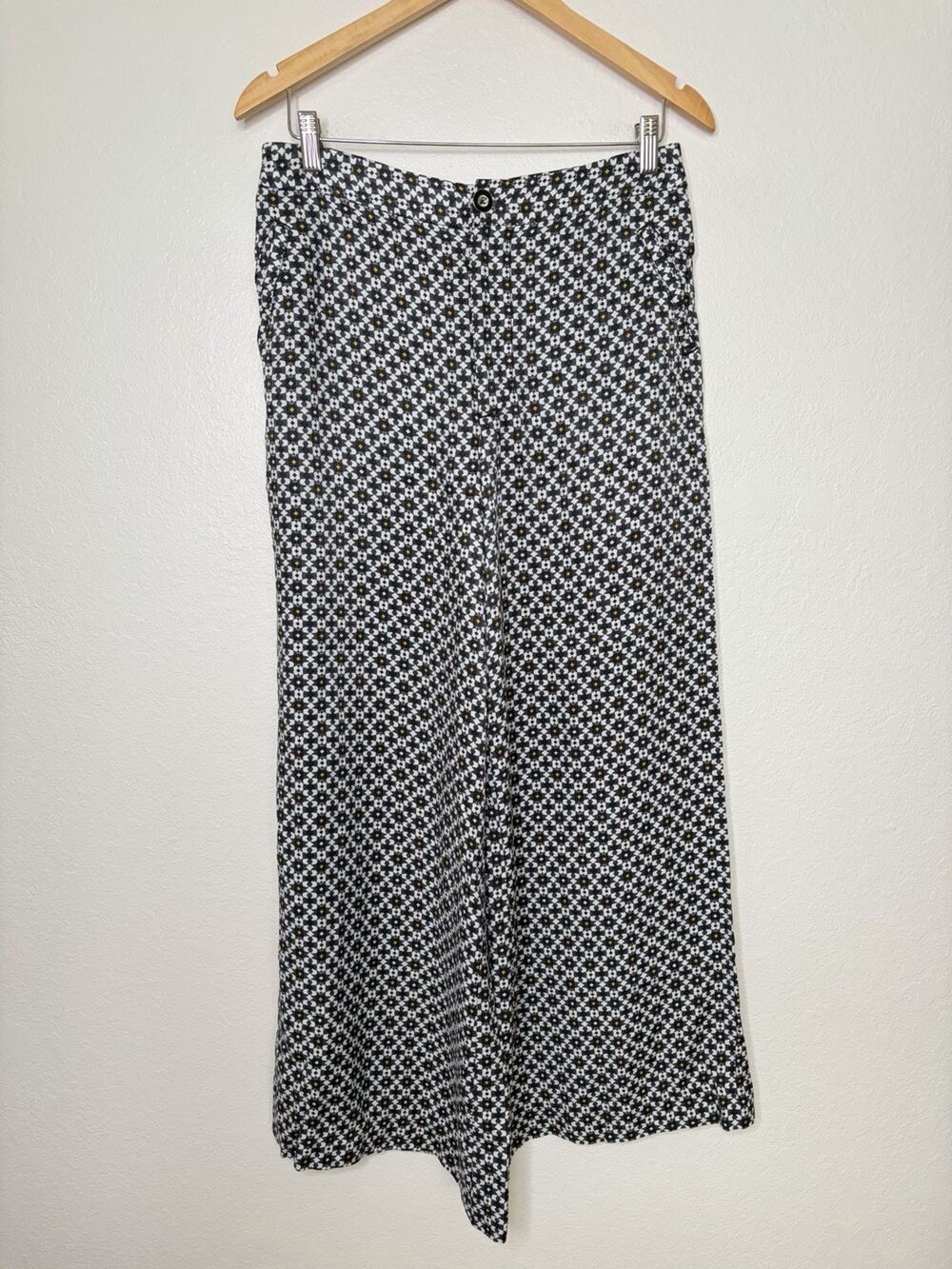 Anthropologie Maeve Callan Wide Leg Pants Bold Geometric Pattern Size 10 Modern